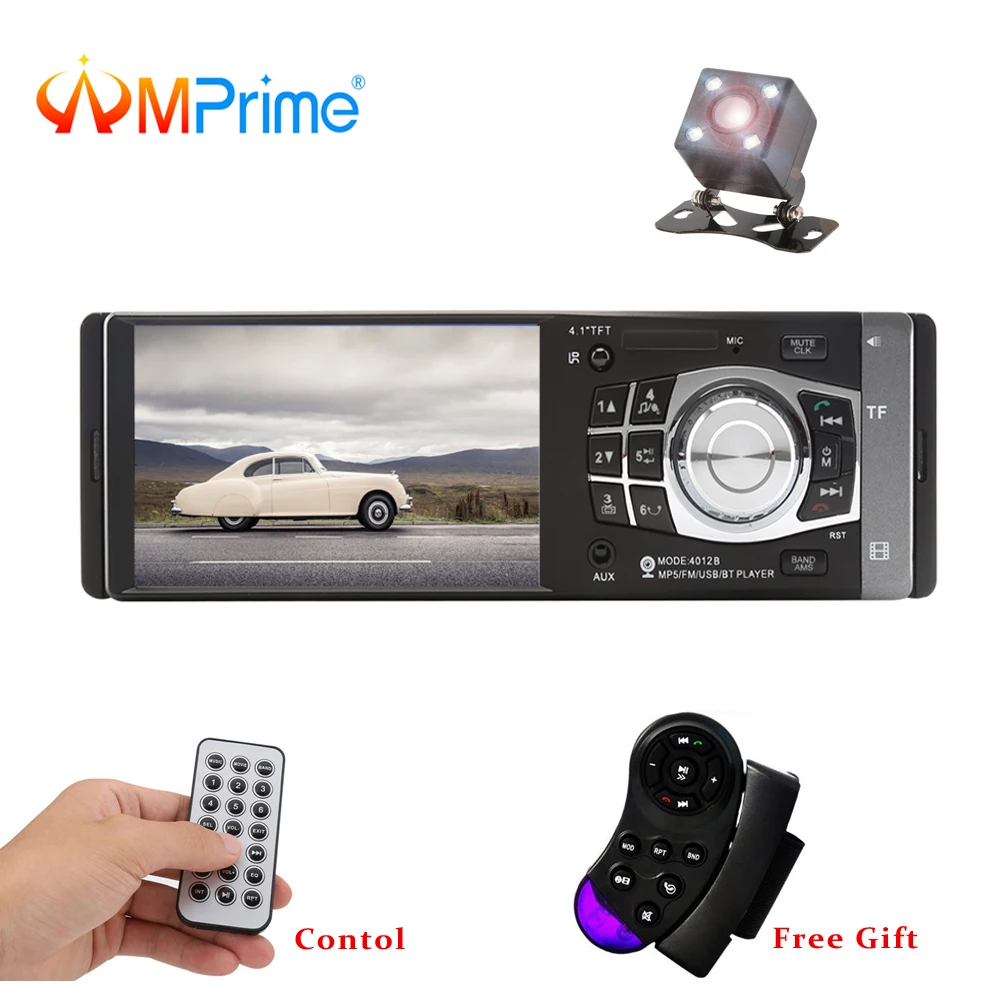 AMPrime 4012B 4 дюйма 1 Din автомагнитола Авто Аудио Стерео FM bluetooth Поддержка камеры
