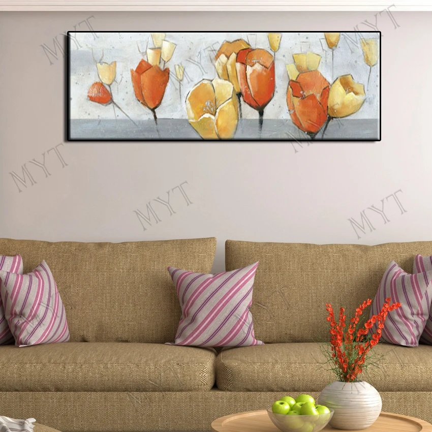 

Beautiful flowers High quality Abstract oil painting Handmade wall art picture on canvas for Living Room home decor unframed