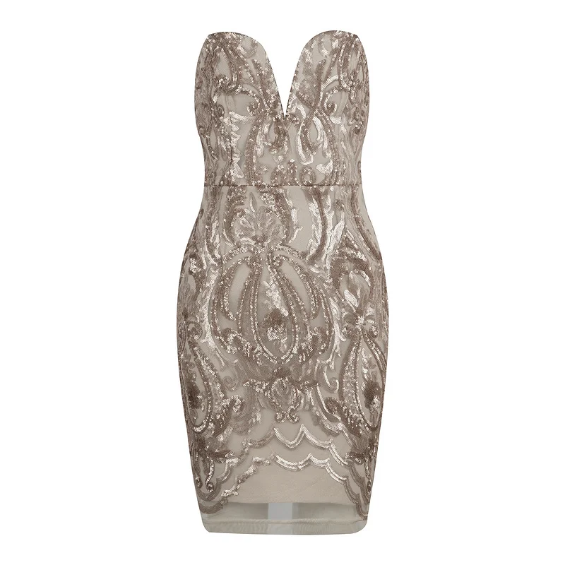 Женское вечернее Бандажное платье Beateen модное однотонное мини-платье без