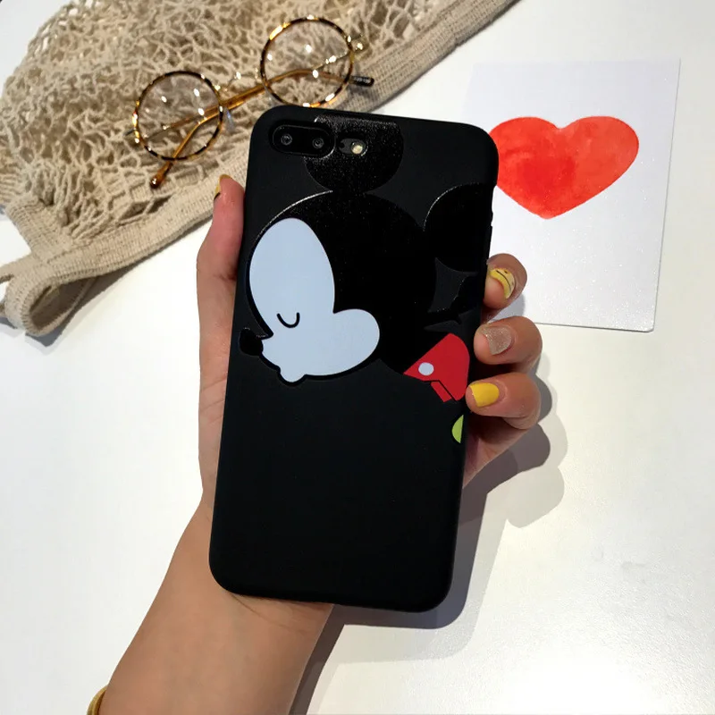 Прекрасный мультфильм Микки Минни Телефон чехол для iPhone 7 6s 8 плюс пара жесткий