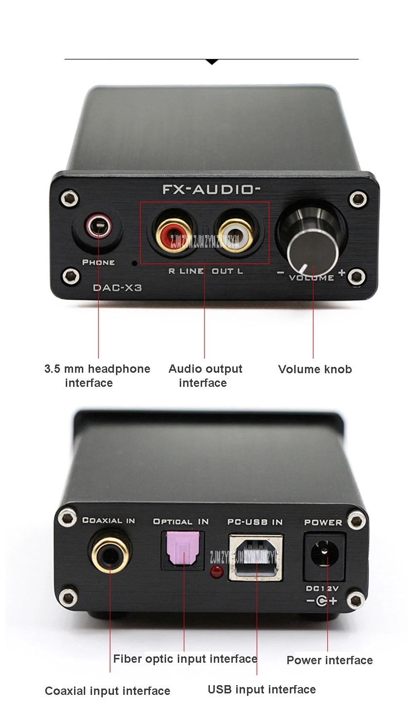 1 шт. DAC-X3 волокно/коаксиальный/USB декодер Fever, цифровой проигрыватель ЦАП независимый усилитель DC вход 9-16 В внешние USB звуковые карты