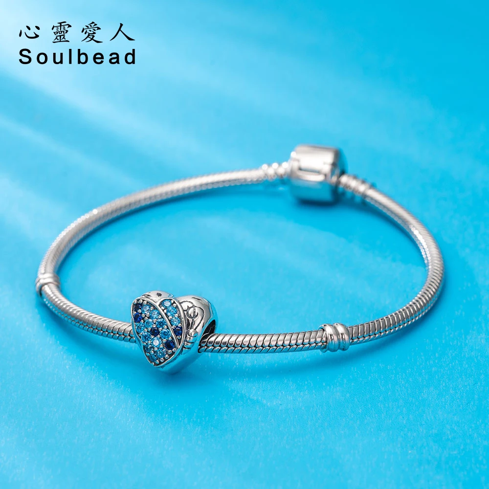 Soulbead циркониевые подвески сделай сам вы красивое сердце шарм бусы серебро 925