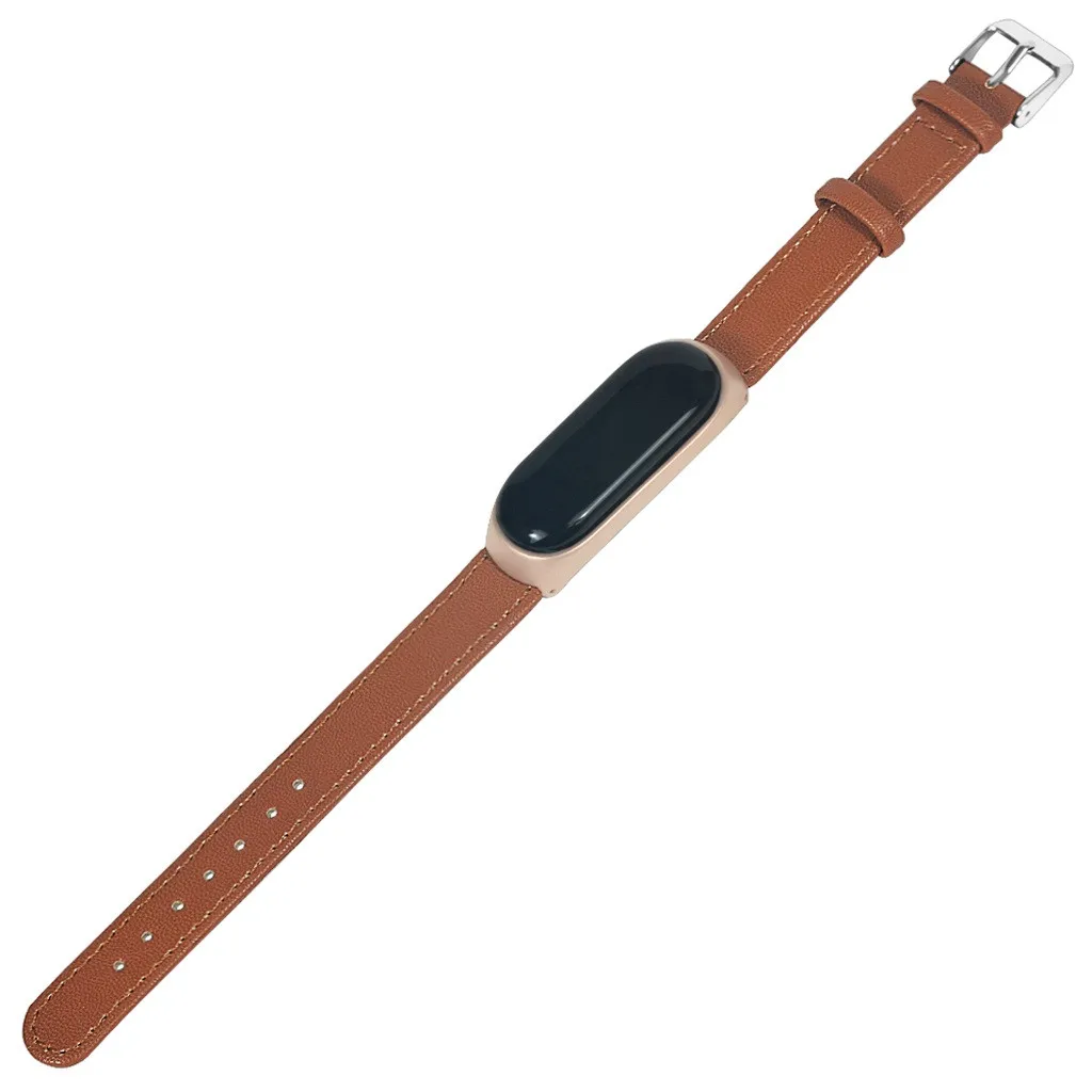 Кожаный браслет на запястье для Xiaomi Mi Band 4 Смарт часы легкий сменный ремешок