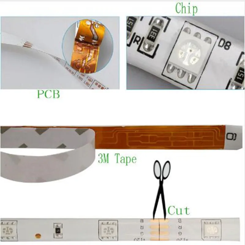 5 м 10 15 SMD5050 Светодиодная лента светильник 30led/м водонепроницаемая гибкая RGB с 24
