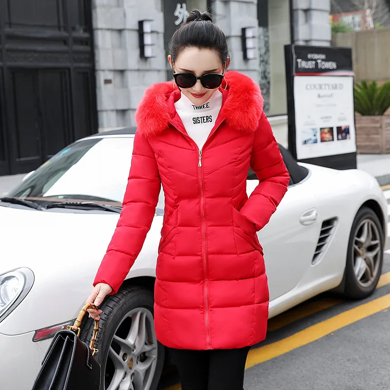 2018 New Winter Jacket Women Causal Slim Long Coat Girls Hooded Cotton Padded Female Down Parkas Outwear | Женская одежда