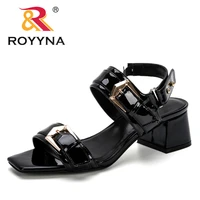 royyna 2019 new popular spring summer women sandals fashion metal buckle strap hollow out roma shoes sapato feminino confortable