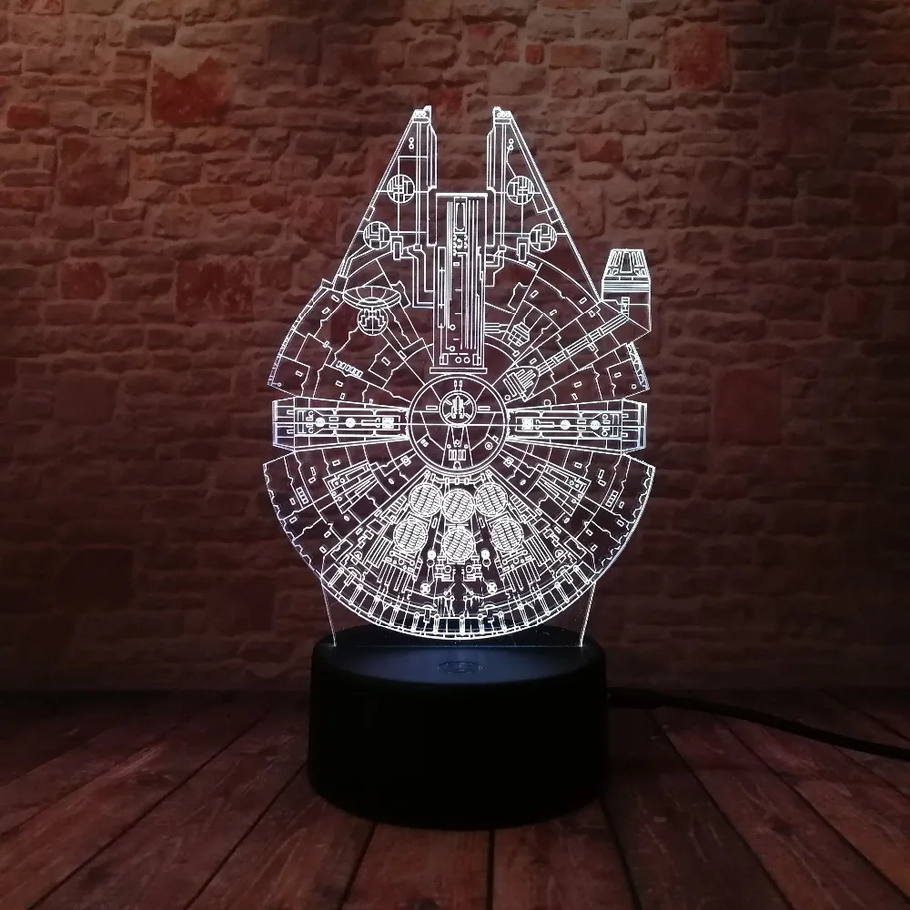 Звездные войны, легенды, новинка, космический корабль, 3D ночник, умный светодиодный светильник, 7 цветов, для мальчиков, декор стола в комнате, детская Рождественская игрушка, подарки