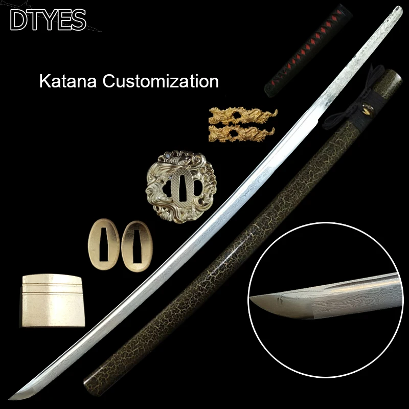 Настройка-Катана Фитинги Сплава Tsuba Katana Серийный Номер Al01-Al35 Выбрать японские номера