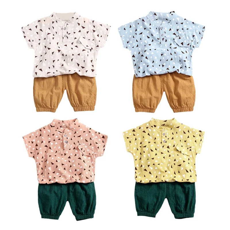 Boys Clothing Sets Summer Baby Clothes Suit Gentleman Style Shirt +Pants 2pcs for Sports Set |
