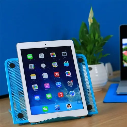 Портативный/складной/регулируемый сетчатый ноутбук/iPad настольная охлаждающая подставка/стойка/дисплей/Поддержка/держатель, синий