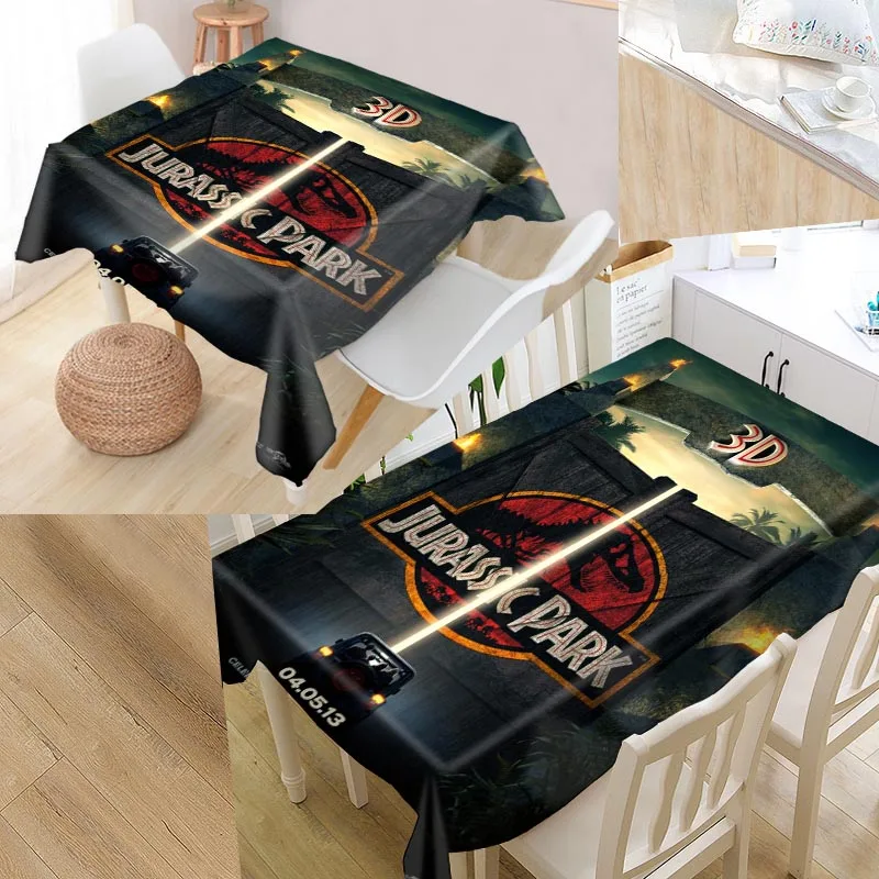 8 Jurassic Park Custom Table Cloth Oxford Print Rectangular Waterproof Oilproof Table Cover Square Wedding Tablecloth P - Цвет: 8
