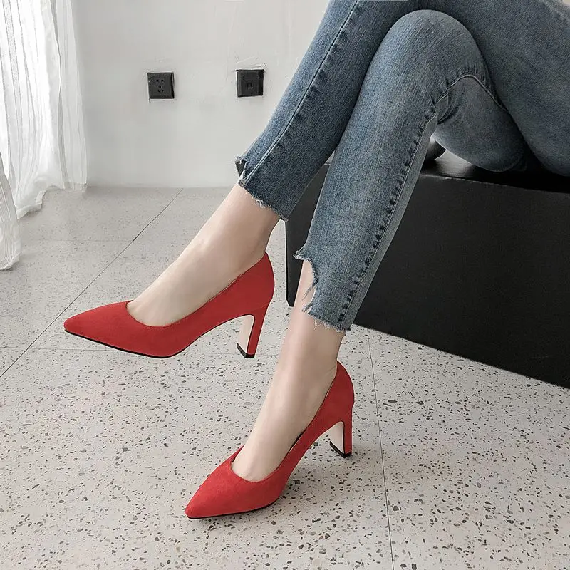 Женские туфли лодочки на высоком каблуке ASUMER весенне летние вечерние 8 цветов