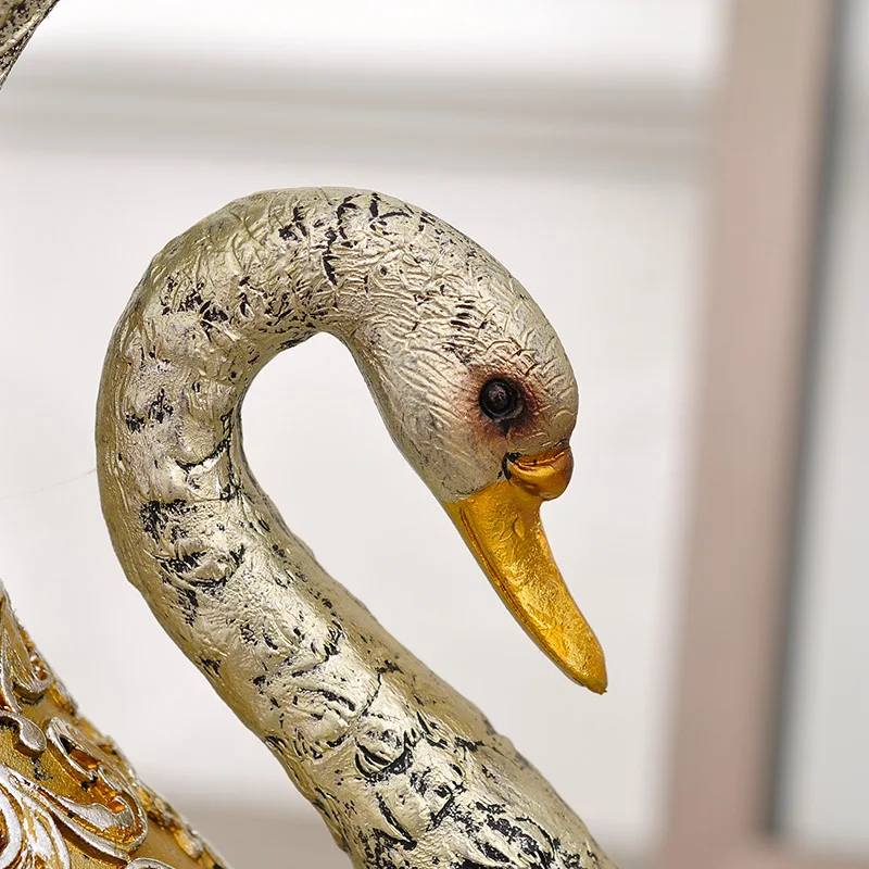 

European style living room decoration Home Furnishing couple Swan TV cabinet porch ornaments housewarming wedding gift
