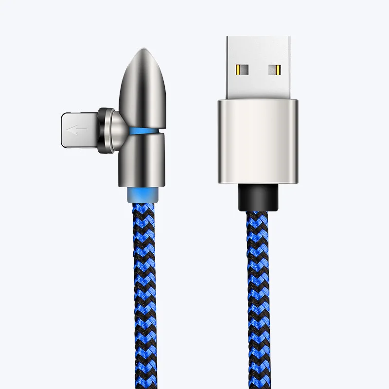 Магнитный кабель 90 градусов Micro USB 8Pin Тип C Быстрая зарядка Type-C зарядный Шнур для