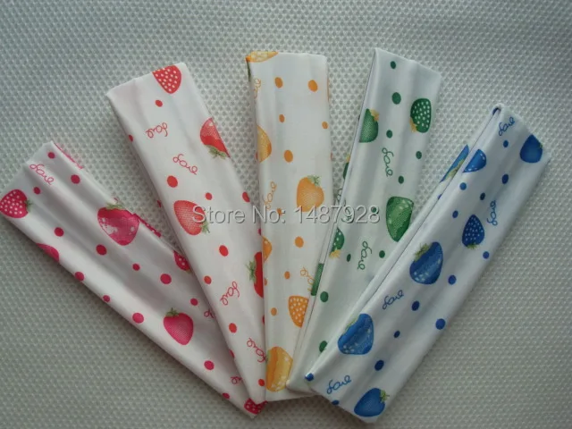 

High quality Cute strawberry milk motion yoga silk fabric width of head Headwear , headband unisex A231