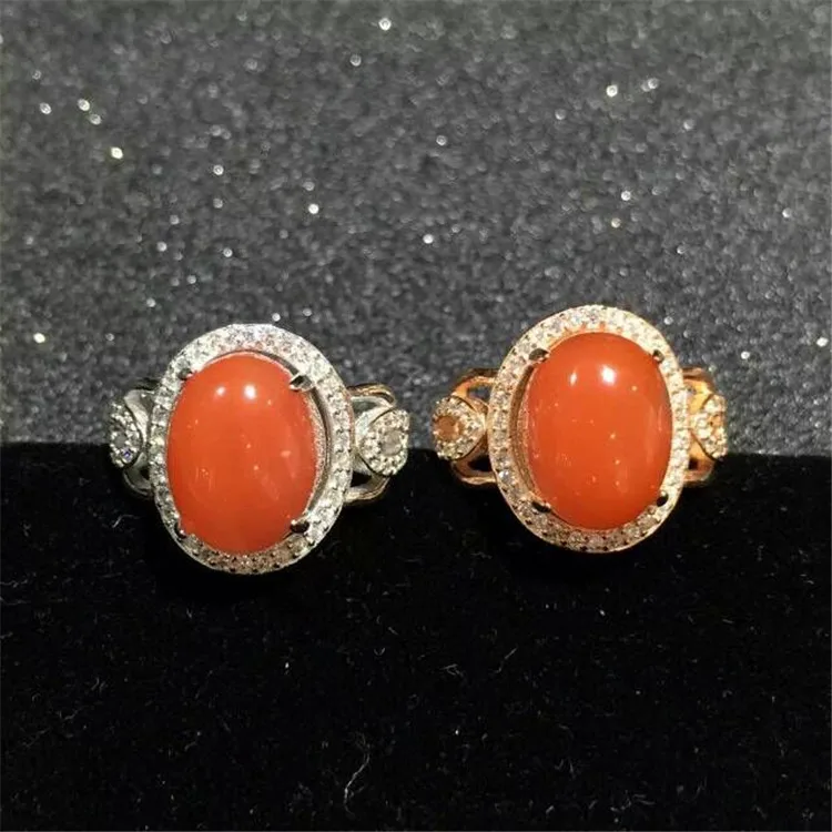 

KJJEAXCMY fine jewelry 925 pure silver inlaid with natural south red agate lady's ring jewelry water drop lotus leaves