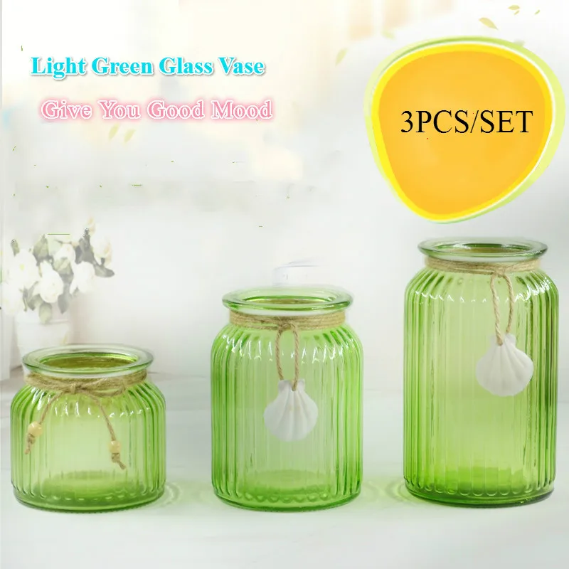 Три шт стеклянная ваза для цветов современный минималистский прозрачный Стекло Америка Стиль Настольный