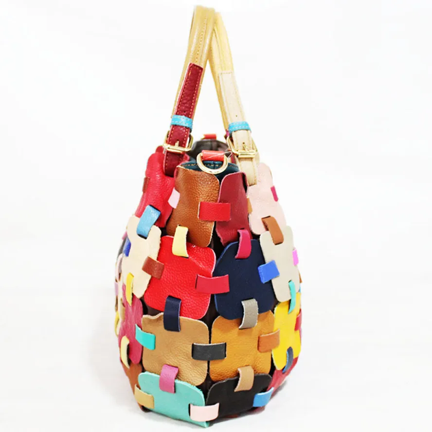 comprar 2019 Couro Genuíno Bolsa Feminina Moda Bolsas De Ombro Feminino Travesseiro Senhoras Saco Bolsas Sac Um Principal Tecelagem Hit Cor