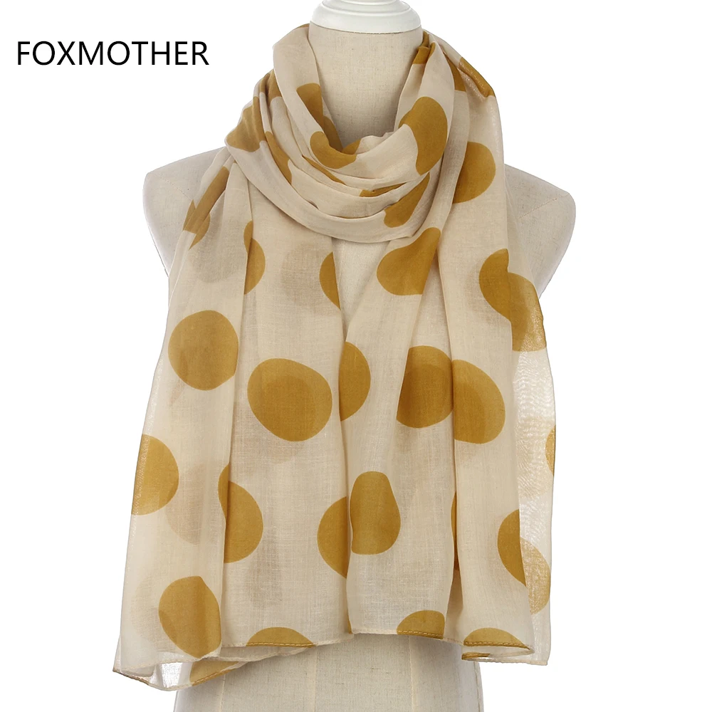 FOXMOTHER/Новый женский модный черный красный темно синий шарф в горошек|polka dot scarf|dot