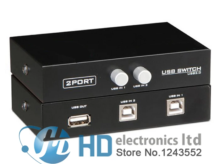 

2 Ports USB 2.0 Sharing Switch Switcher Adapter Box For PC Scanner Printer