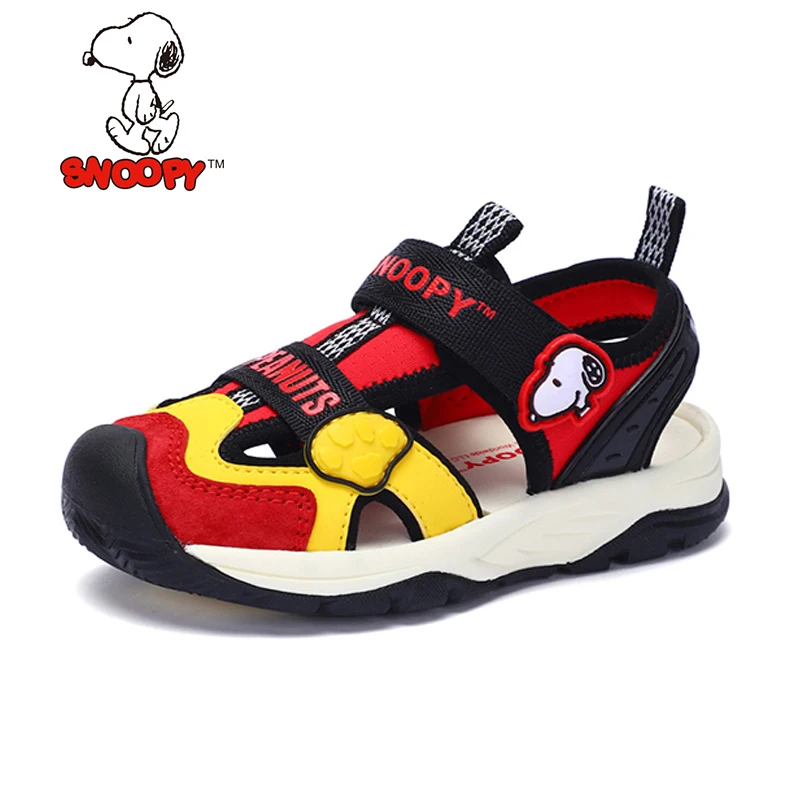Snoopy/детские сандалии для мальчиков из искусственной кожи ортопедическая обувь