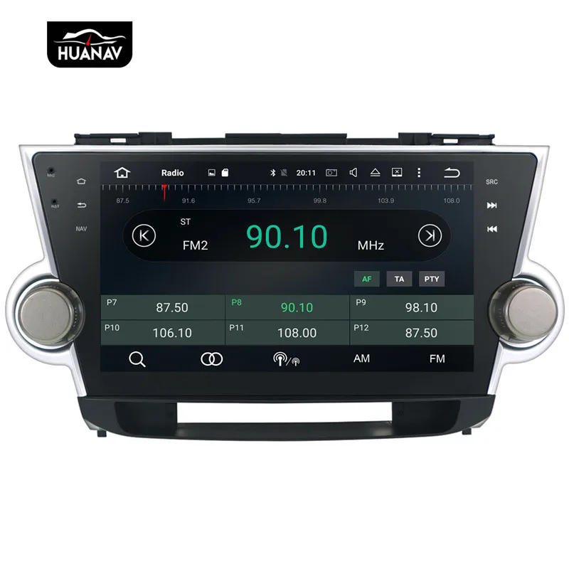 DSP Android 10 0 без автомобильного DVD плеера GPS навигация для Toyota highlander 2008 2014