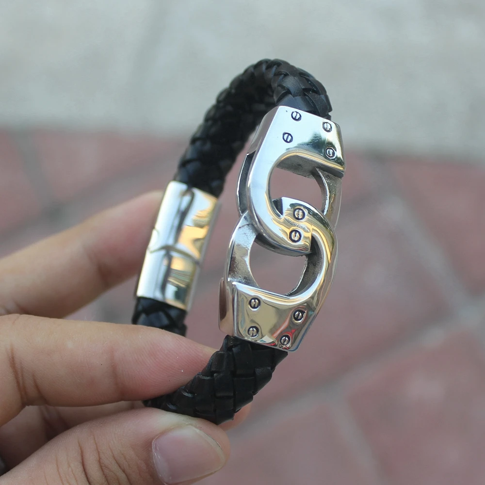 Браслет из натуральной кожи с магнитной застежкой нержавеющей стали | Украшения