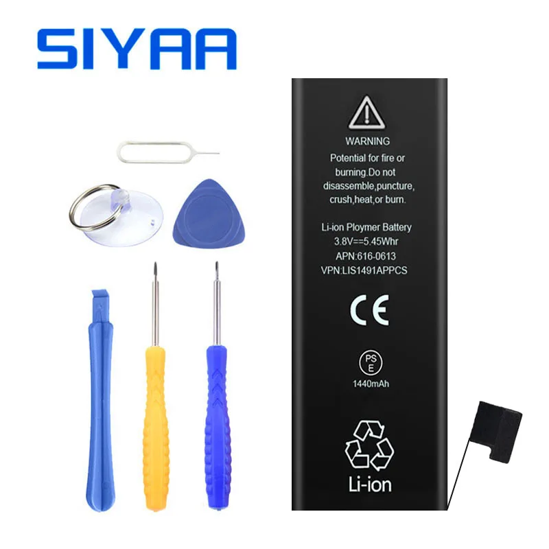 Батарея SIYAA для iPhone 5 6 S сменные батареи внутренняя батарея высокая емкость