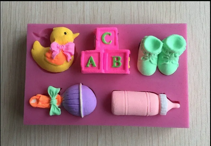 Кухня DIY Креативные 3D силиконовые формы помадка торта обувь детские бутылки