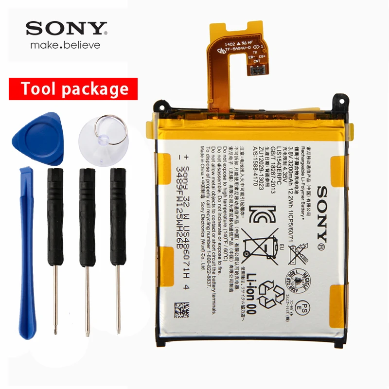 Оригинальный аккумулятор для телефона Sony Xperia Z2 L50T D6502 D6503 L50 L50W L50U LIS1543ERPC 3200