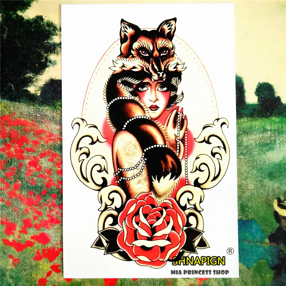 SHNAPIGN черные Феи Временные татуировки боди арт рукава флэш-наклейки 12*20 см