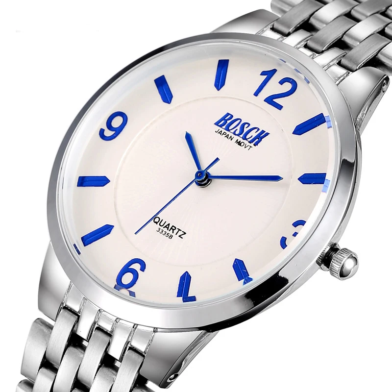 BOSCK простые мужские часы минимализм ультра-тонкий циферблат нержавеющая сталь