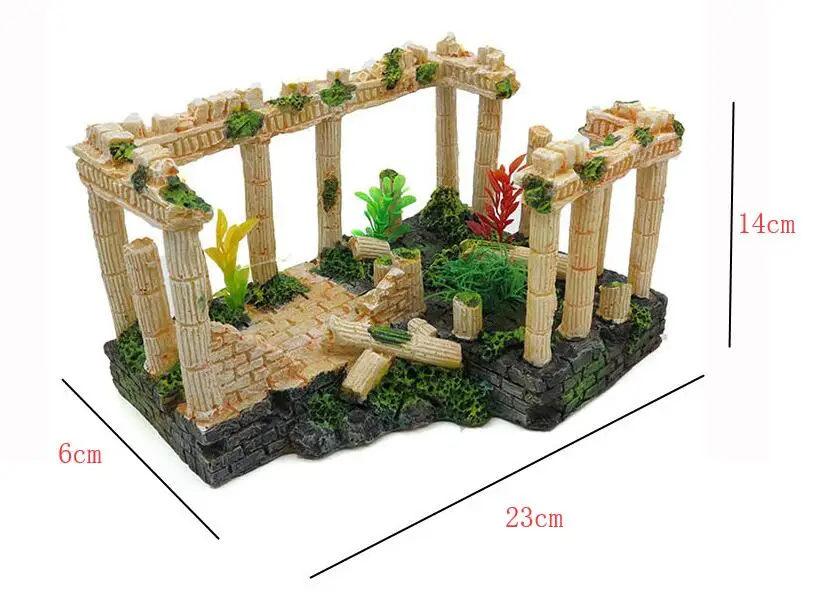 

Европейский Креативный подарок, имитация смоляных украшений, аквариум, ландшафтный Набор для украшения аквариума, уклонный дом, римская ко...