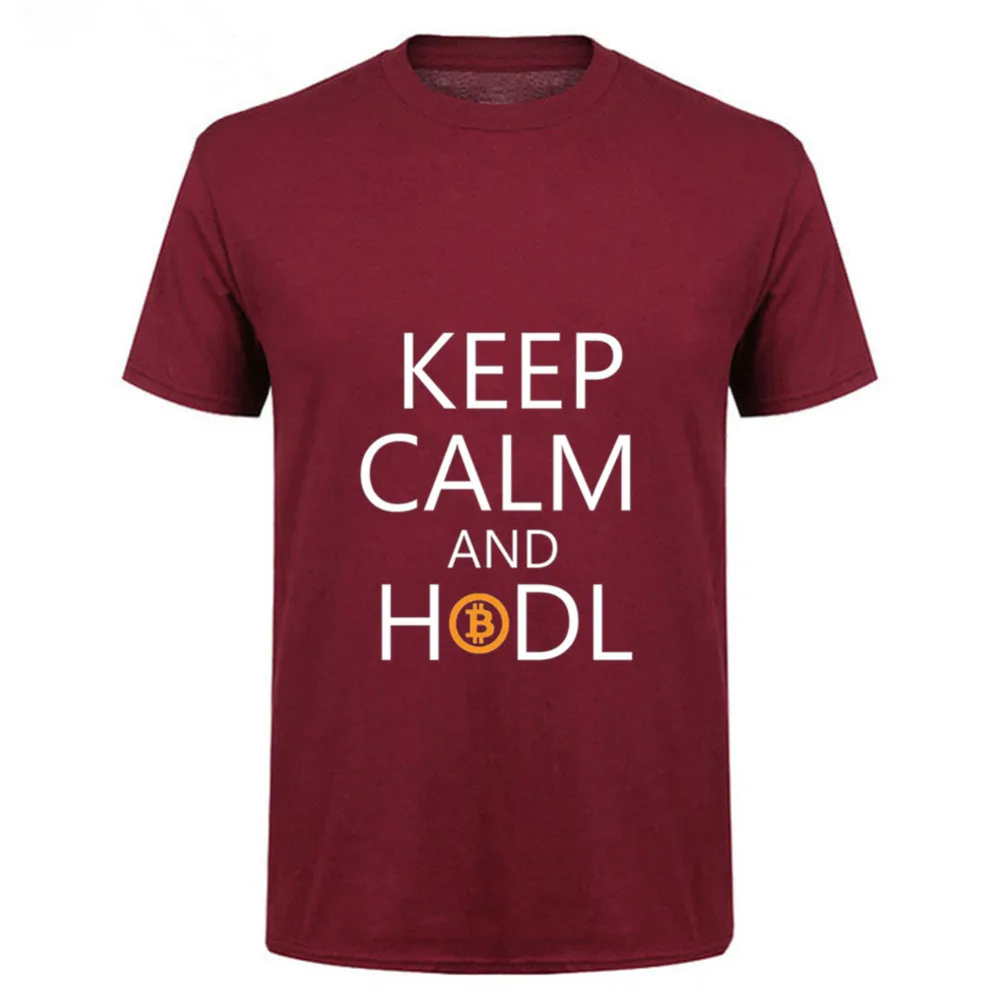 Футболка с надписью Keep Calm And Hodl крутые футболки для мужчин подростковые круглым