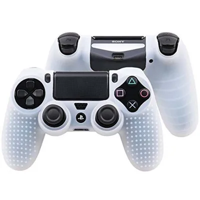 Белый Для Dualshock 4 Чехол Шипованный горошек Силиконовый каучуковый гель чехол для Sony PS4 Slim/Pro контроллер чехол красный синий черный зеленый - Цвет: Белый