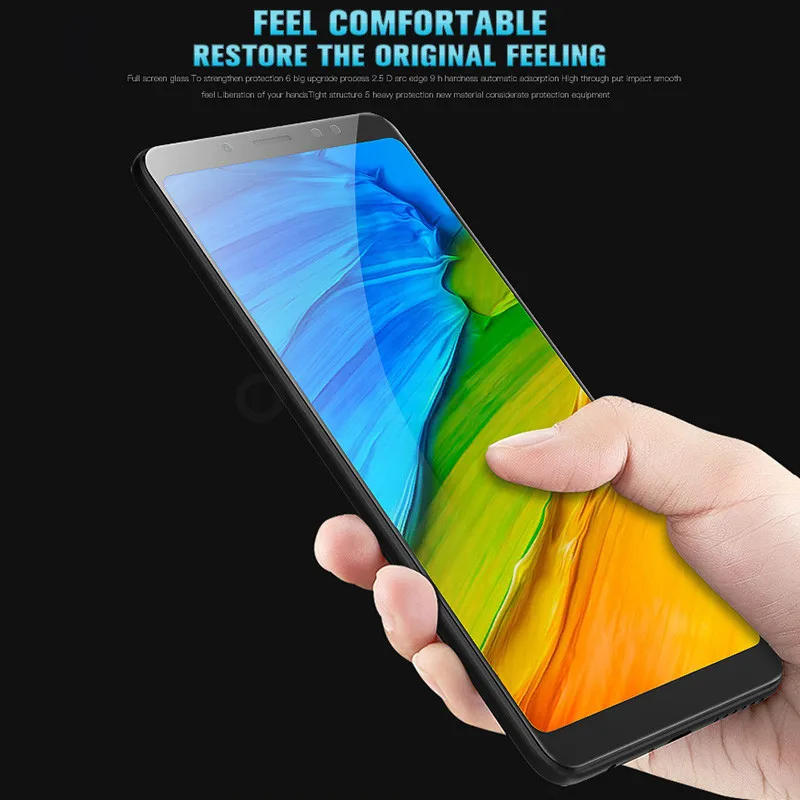 Полное покрытие из закаленного стекла для Xiaomi Redmi 5 Plus 5A 4 4A Pro Note 4X Prime 9H 3D все