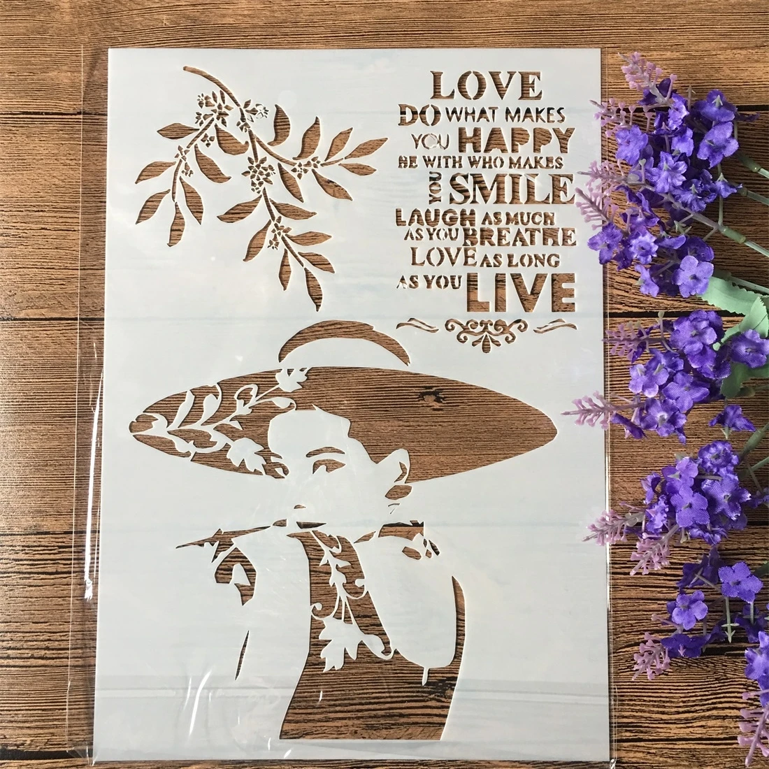 1 шт Любовь счастливый леди Для женщин A4 DIY Craft наслоения Трафареты настенная
