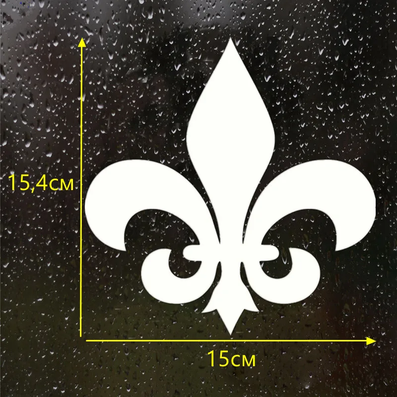 

CK2461#15.4*15cm Heraldic lily funny car sticker vinyl decal silver/black car auto stickers for car bumper window car decor