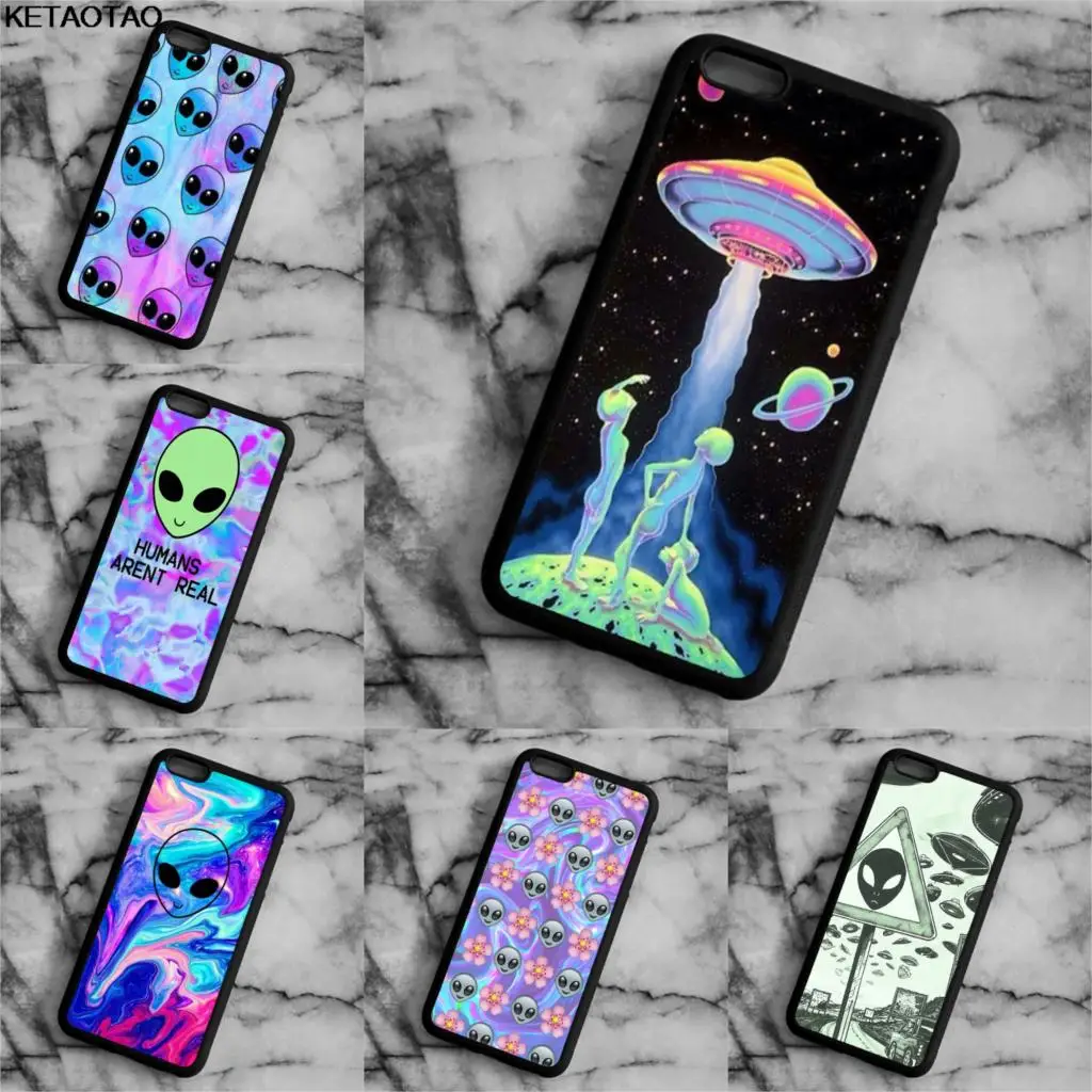KETAOTAO Alien Martian Psychedelic НЛО вторжение телефонные чехлы для iPhone 4S 5C 5S 6S 7 8 SE 6 Plus X Чехол
