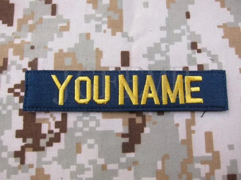 Синие накладки с именами на заказ нагрудные тактические военные вышивкой|patch