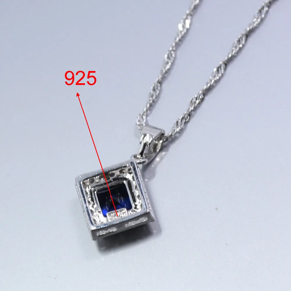 Набор украшений для женщин очаровательное серебряное кольцо с синим цирконом