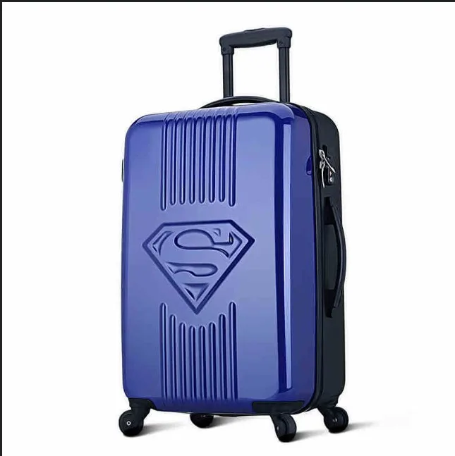 24 inch blue Travel tale 2" 24 дюймов АБС-пластик, детский спальный костюм с принтом «Супермен», масштабных дорожных чемоданов, кабина rolling чемодан на колесах - Цвет: 24 inch blue