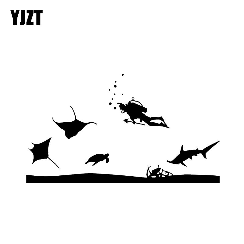 

YJZT 17.8*10.1CM Interesting Diving Decor Car Sticker Vinyl Extreme Movement Silhouette C12-0668