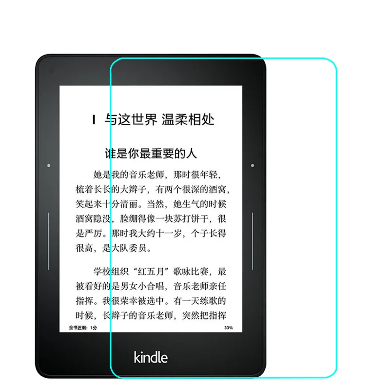 50 шт./лот 9 H закаленное Стекло Экран протектор для Kindle Вояж + алкоголь ткань пыль