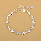 925 серебряные браслеты в форме сердца 925 Модные Браслеты Изящные Модные браслеты ювелирные изделия для женщин подарок