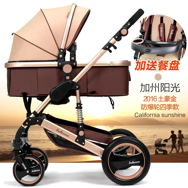 2016 Роскошная прогулочная коляска младенца четыре колеса сиденье мода стиль