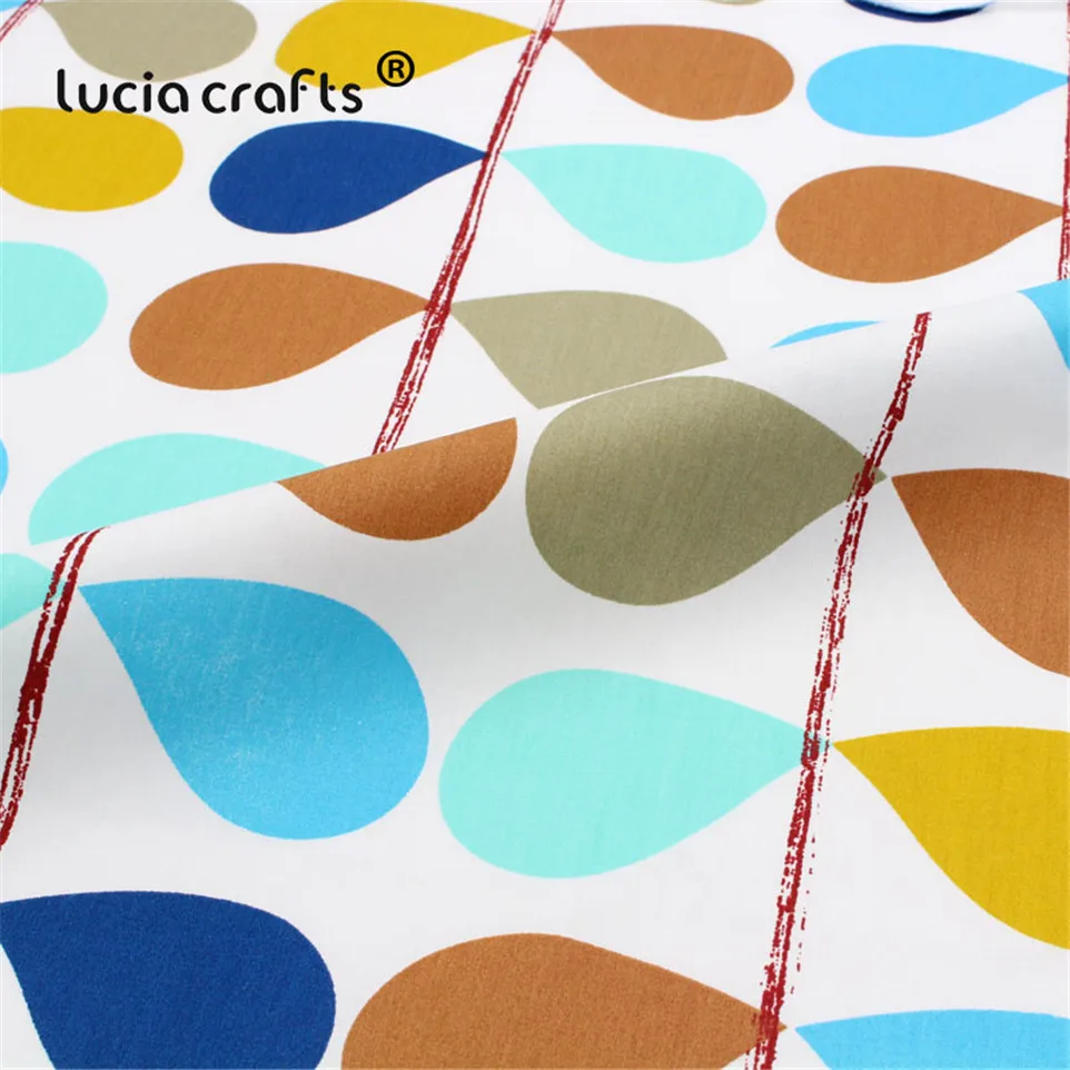 Lucia crafts, 1 шт./лот, хлопковая ткань с принтом для кукол, ручная работа, шитье, Лоскутная Ткань, текстиль, ткань I0307