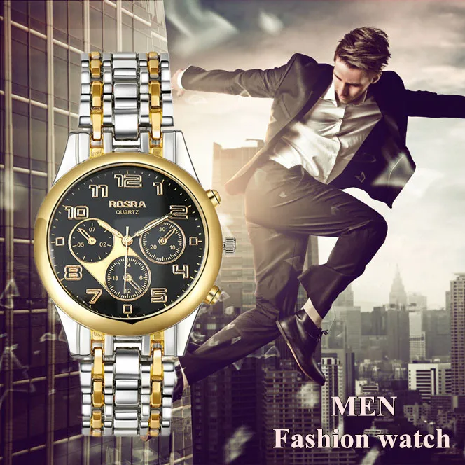 Мужские часы из нержавеющей стали модные кварцевые с Круглым Циферблатом 2019|reloj