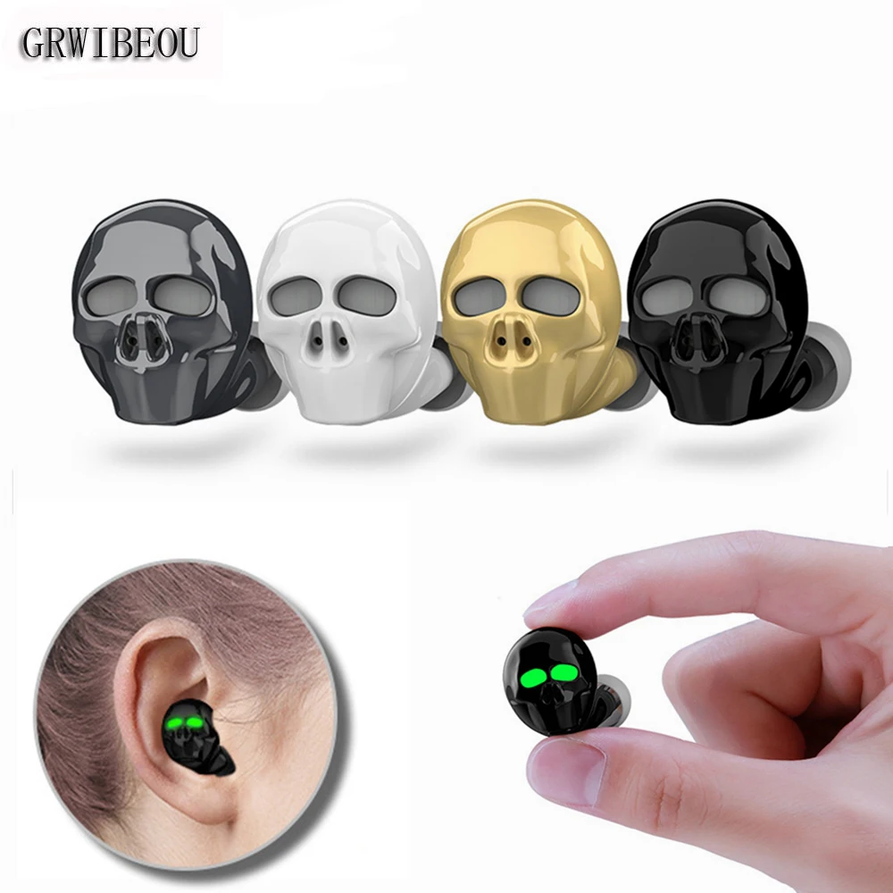Новинка 2019 bluetooth наушники с черепом и костями микрофоном шумоподавлением Hi Fi