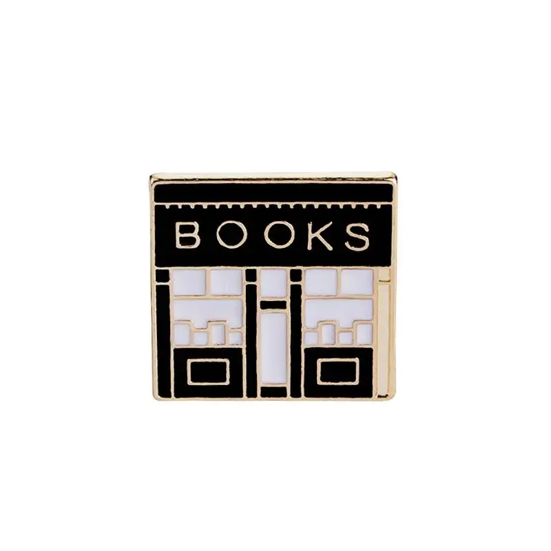bookstore Креативный книжный магазин свиток, коробка для разговора, рулон бумаги, брошка мультфильм Декоративный металл, значок, эмаль, булавка, куртки, нагрудные булавки, ювелирные изделия - Окраска металла: bookstore